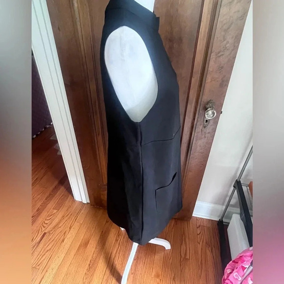 Mango MNG Sustainable Viscose Black Sleeveless Dress Pockets Size M Zipper Back - Picture 3 of 9